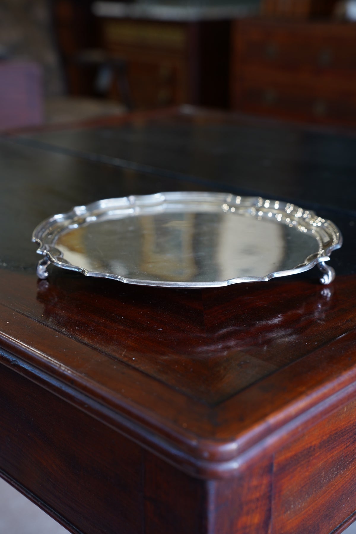 Antique Georgian Style Silverplate Serving Tray