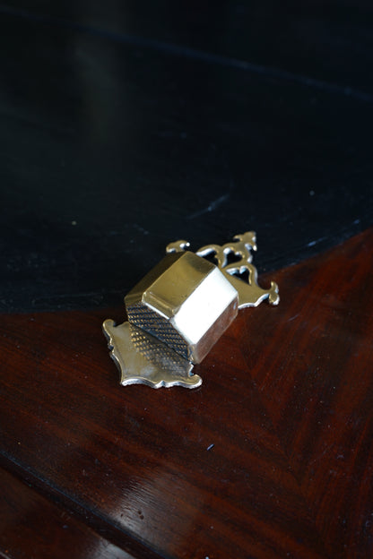 Antique Brass Wall Match Holder with Striker