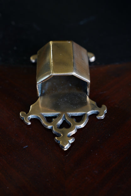 Antique Brass Wall Match Holder with Striker