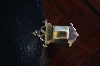 Antique Brass Wall Match Holder with Striker