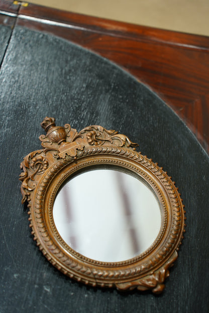 Antique Louis XVI Style Carved Wood Mirror - Pair