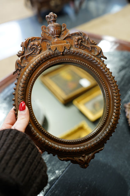 Antique Louis XVI Style Carved Wood Mirror - Pair