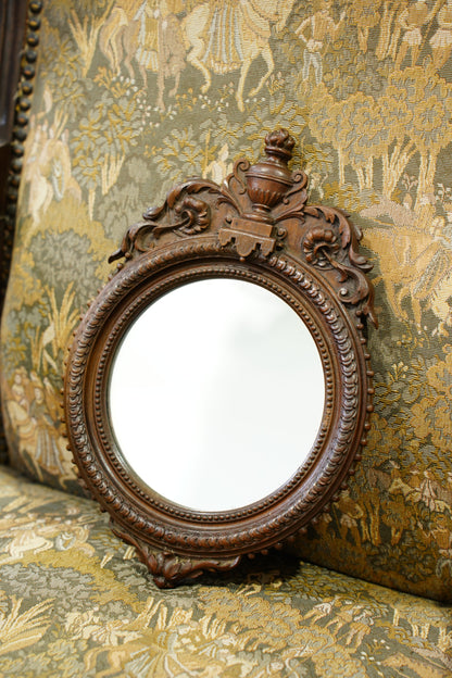 Antique Louis XVI Style Carved Wood Mirror - Pair