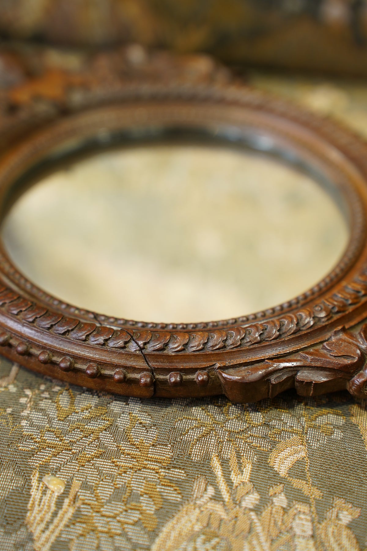 Antique Louis XVI Style Carved Wood Mirror - Pair