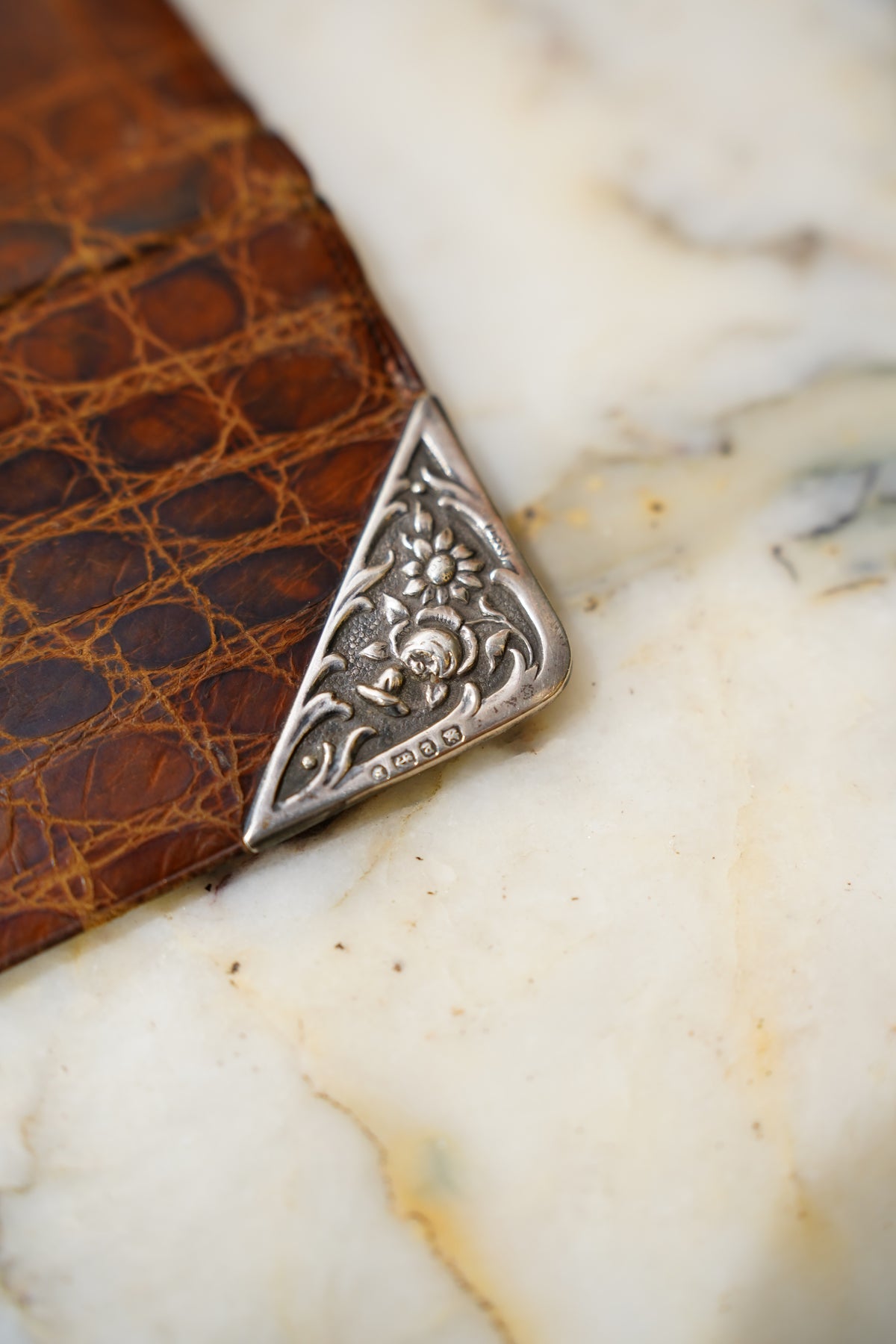Antique Edwardian Sterling Silver Corner Coin Case