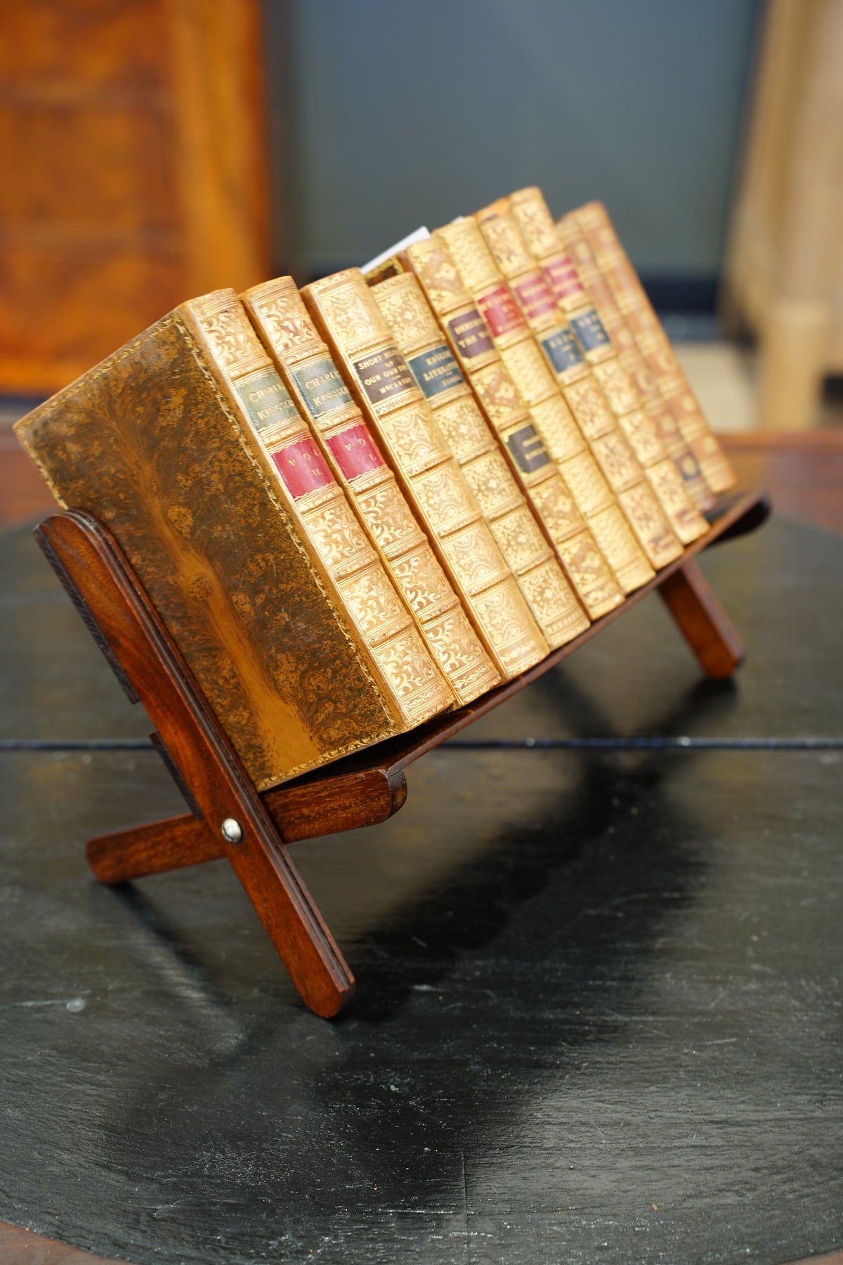 Antique Edwardian Oak Folding Book Stand