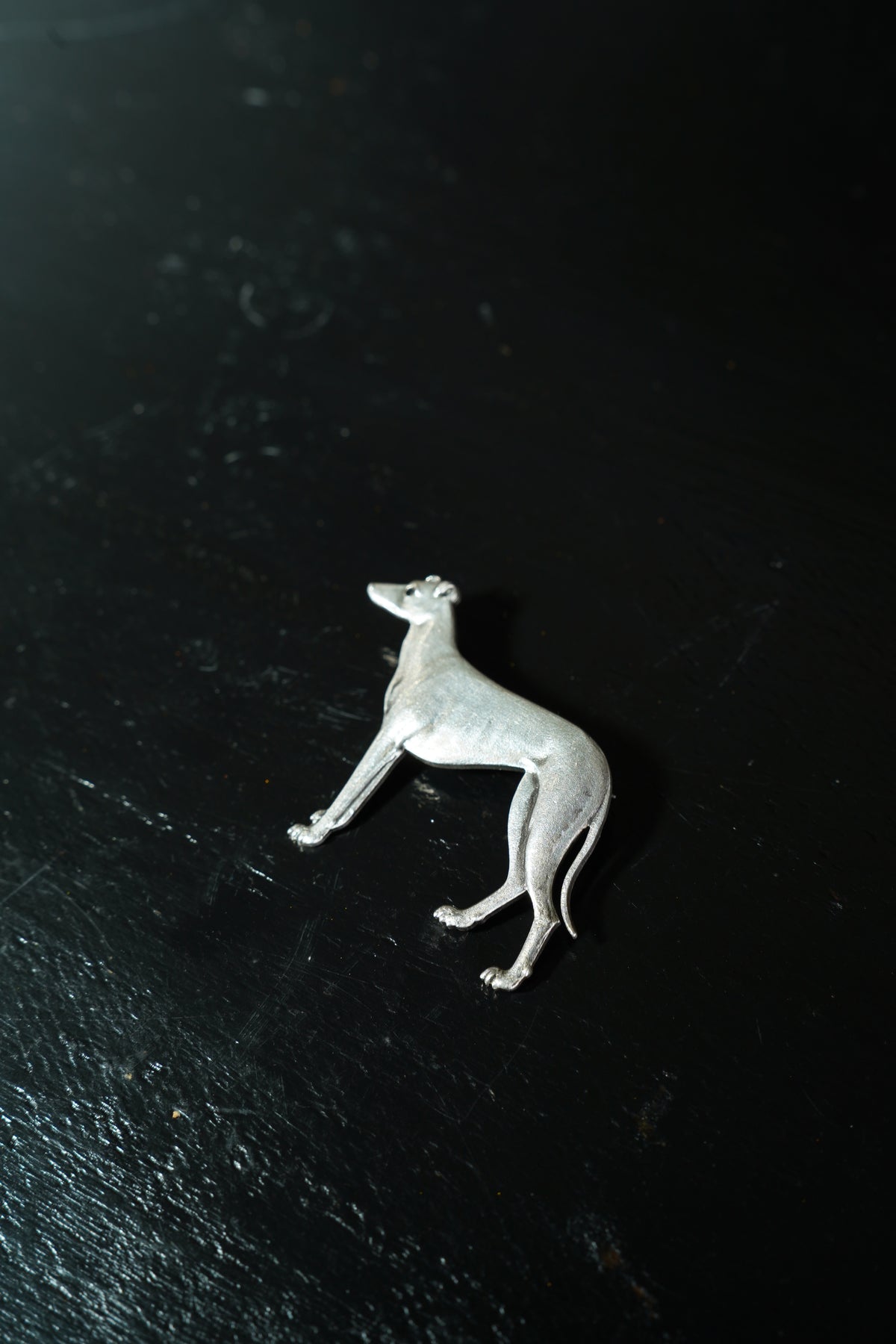 Antique English Sterling Silver Greyhound Brooch