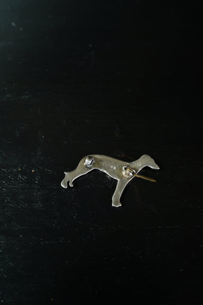 *RESERVED* Antique English Silver Greyhound Brooch