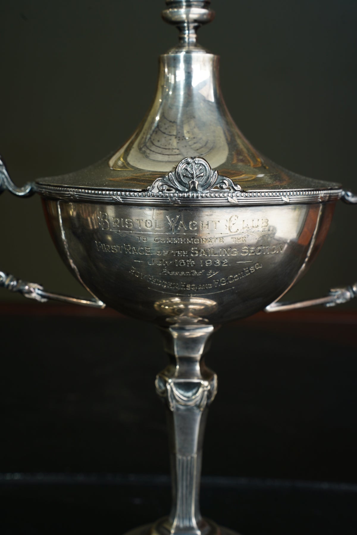 Vintage Adam Style Silver Plate Yacht Club Trophy Cup