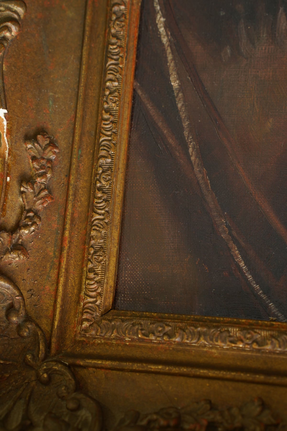 Antique Horse Head Oil Painting in Gilt Frame, Circa 1910