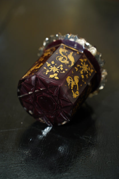 Antique Ruby Glass Gilt Scent Bottle