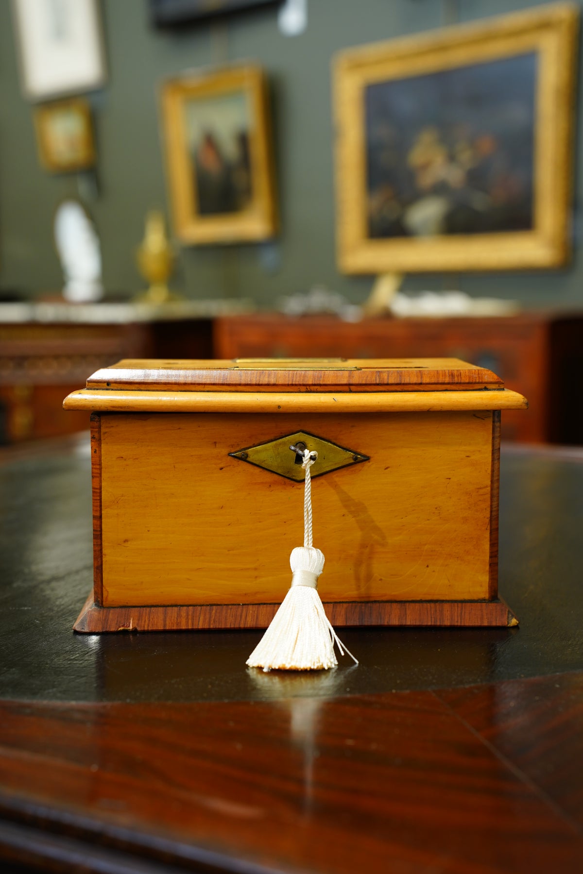 Antique English Satinwood Letter Box, Country House