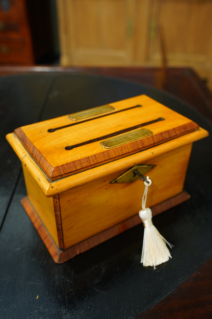 Antique English Satinwood Letter Box, Country House