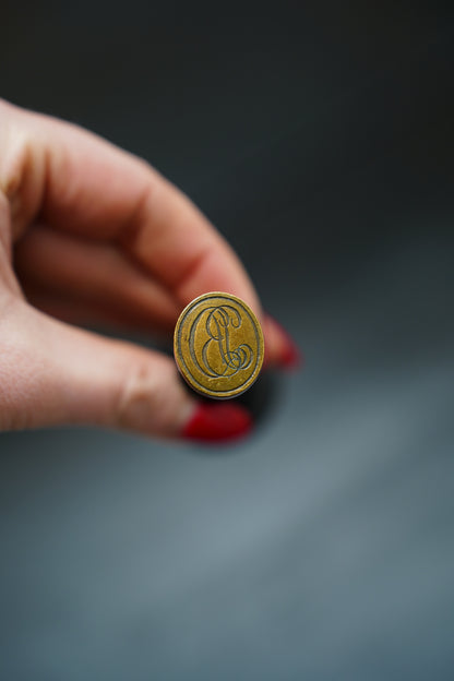 Antique Ebonized Monogram Wax Seal Stamp