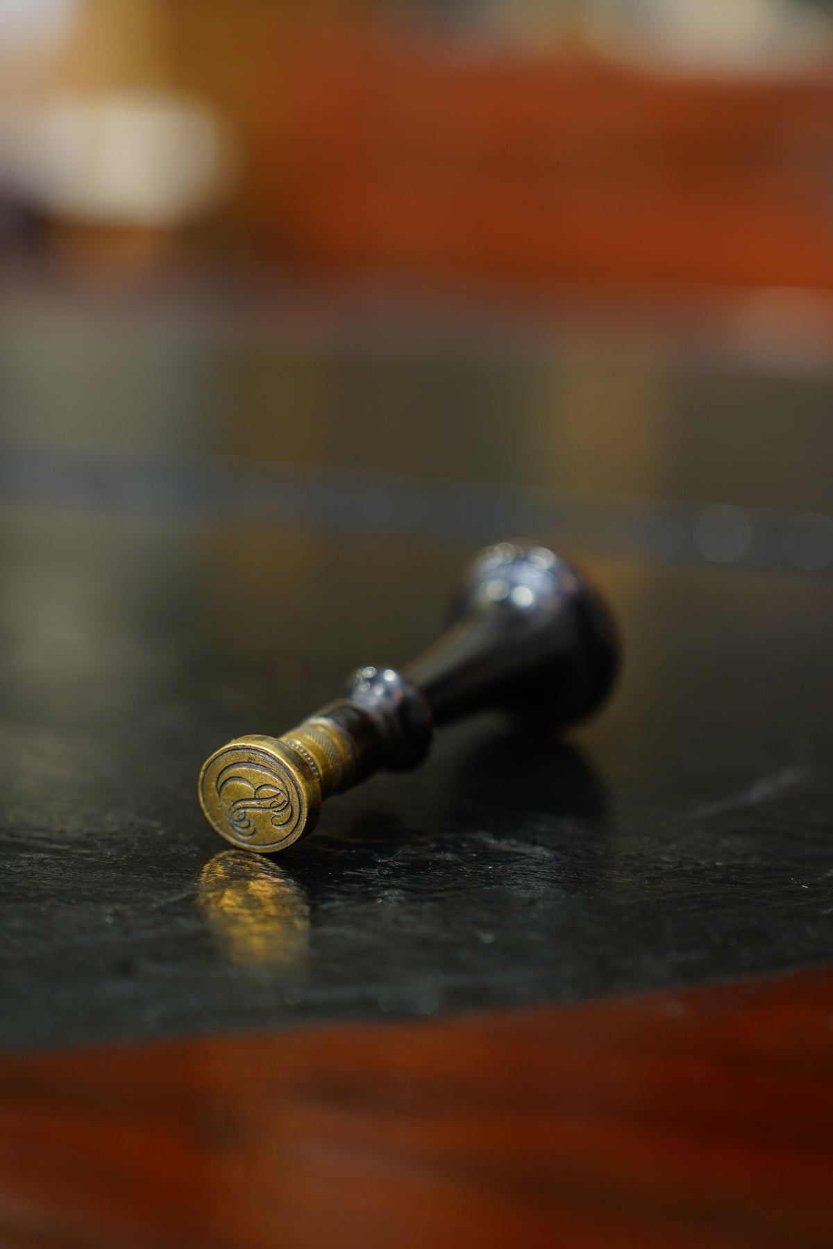 Antique Ebonized Monogram Wax Seal Stamp