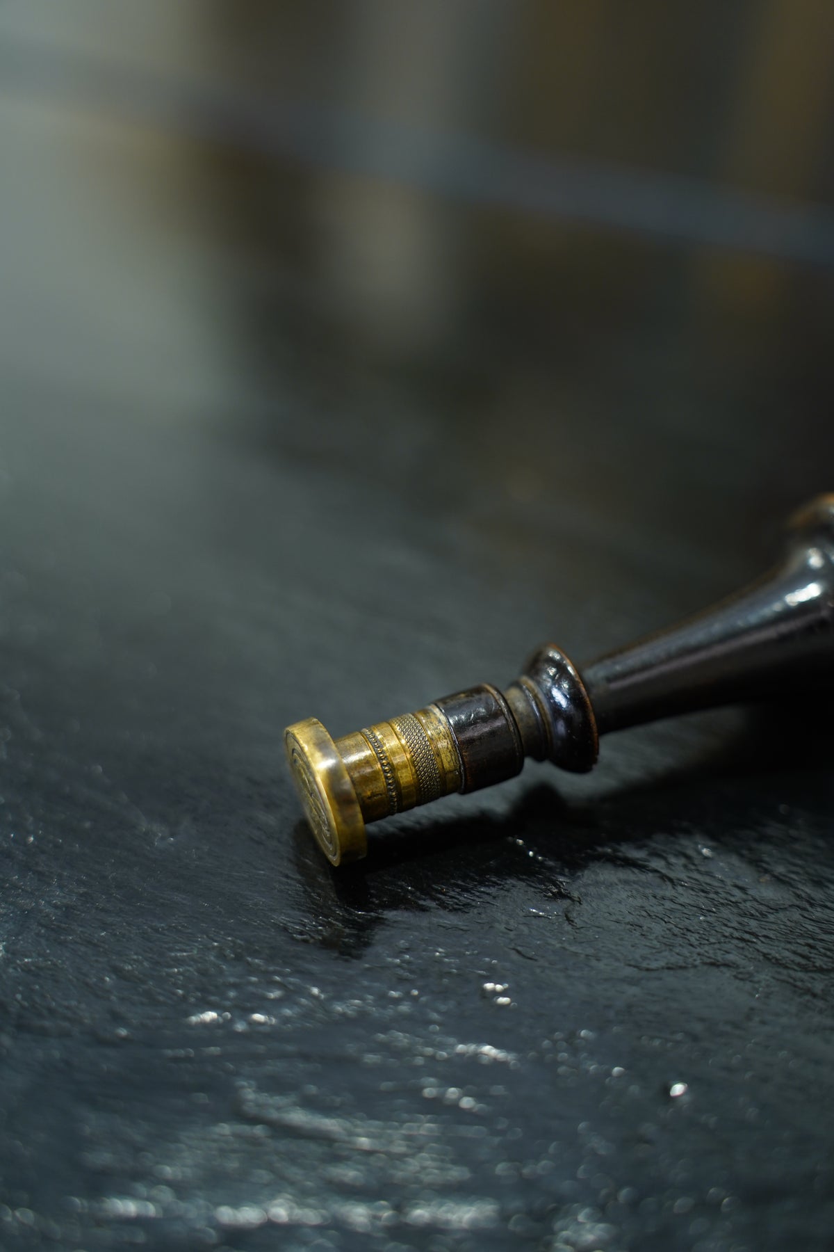 Antique Ebonized Monogram Wax Seal Stamp