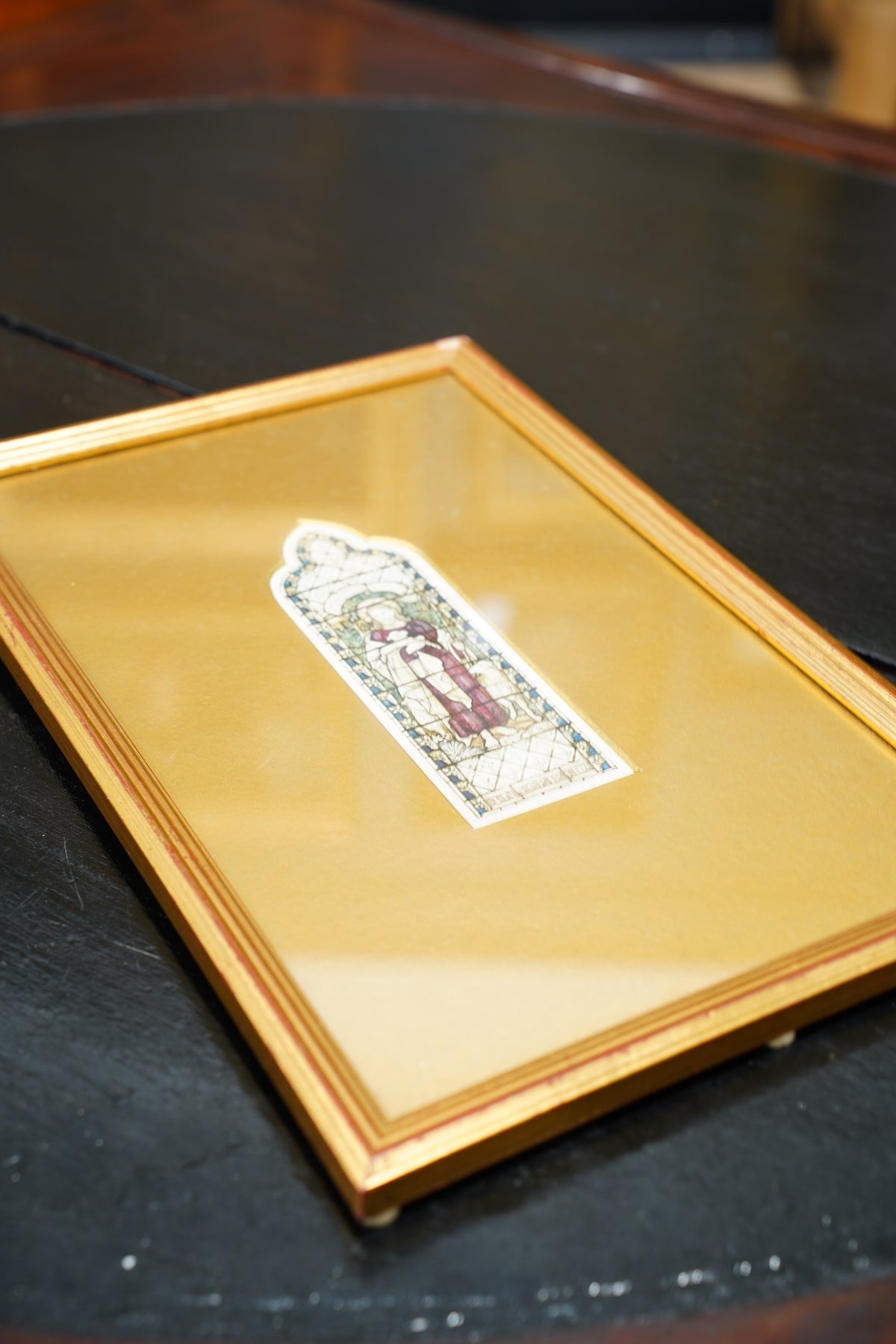 Antique Good Shepherd Stained Glass Window Design, Circa 1905