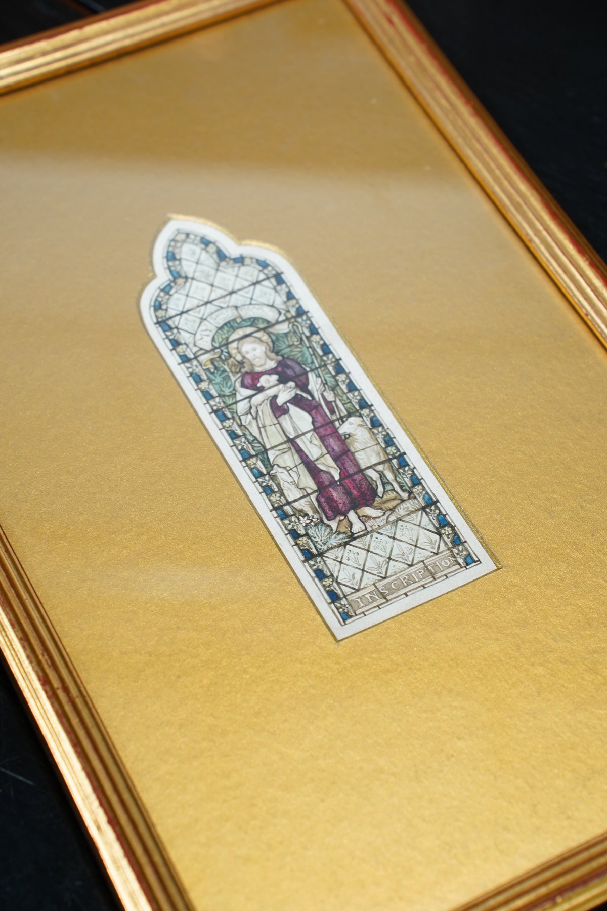 Antique Good Shepherd Stained Glass Window Design, Circa 1905