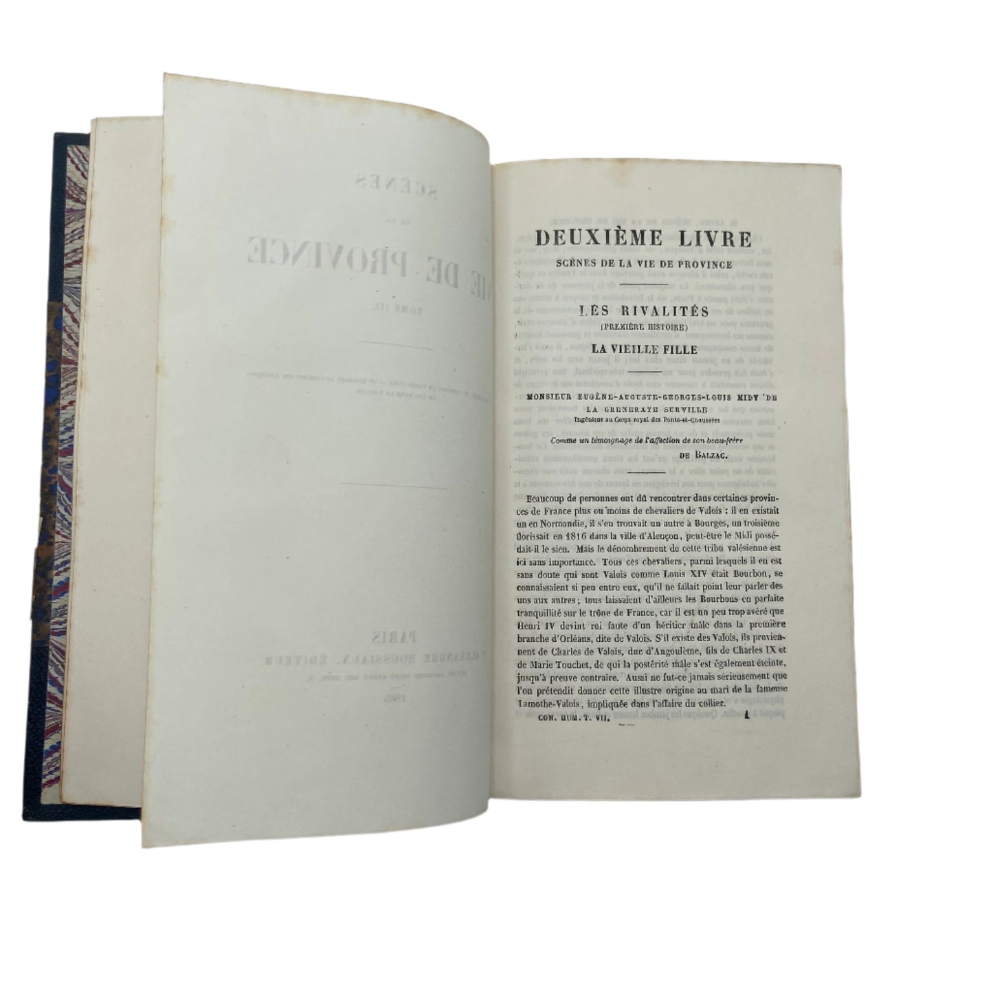 1865 " La Comédie Humaine " Balzac Blue Half Leather Book