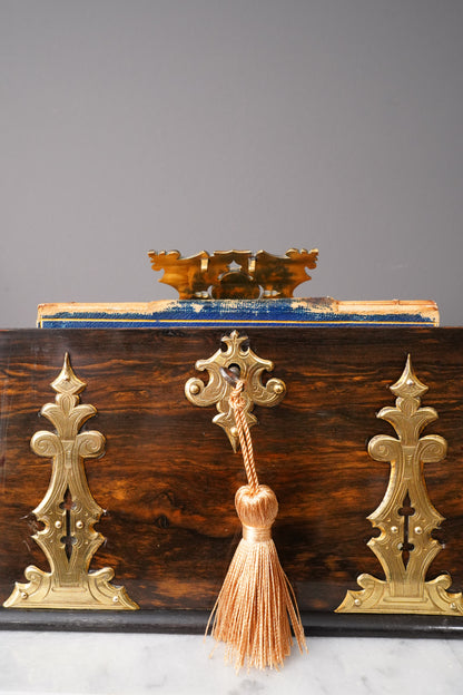Antique Rosewood Spring Opening Stationery Box