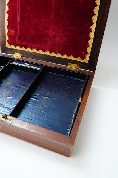 19th Century Antique Parquetry Inlaid Writing Box
