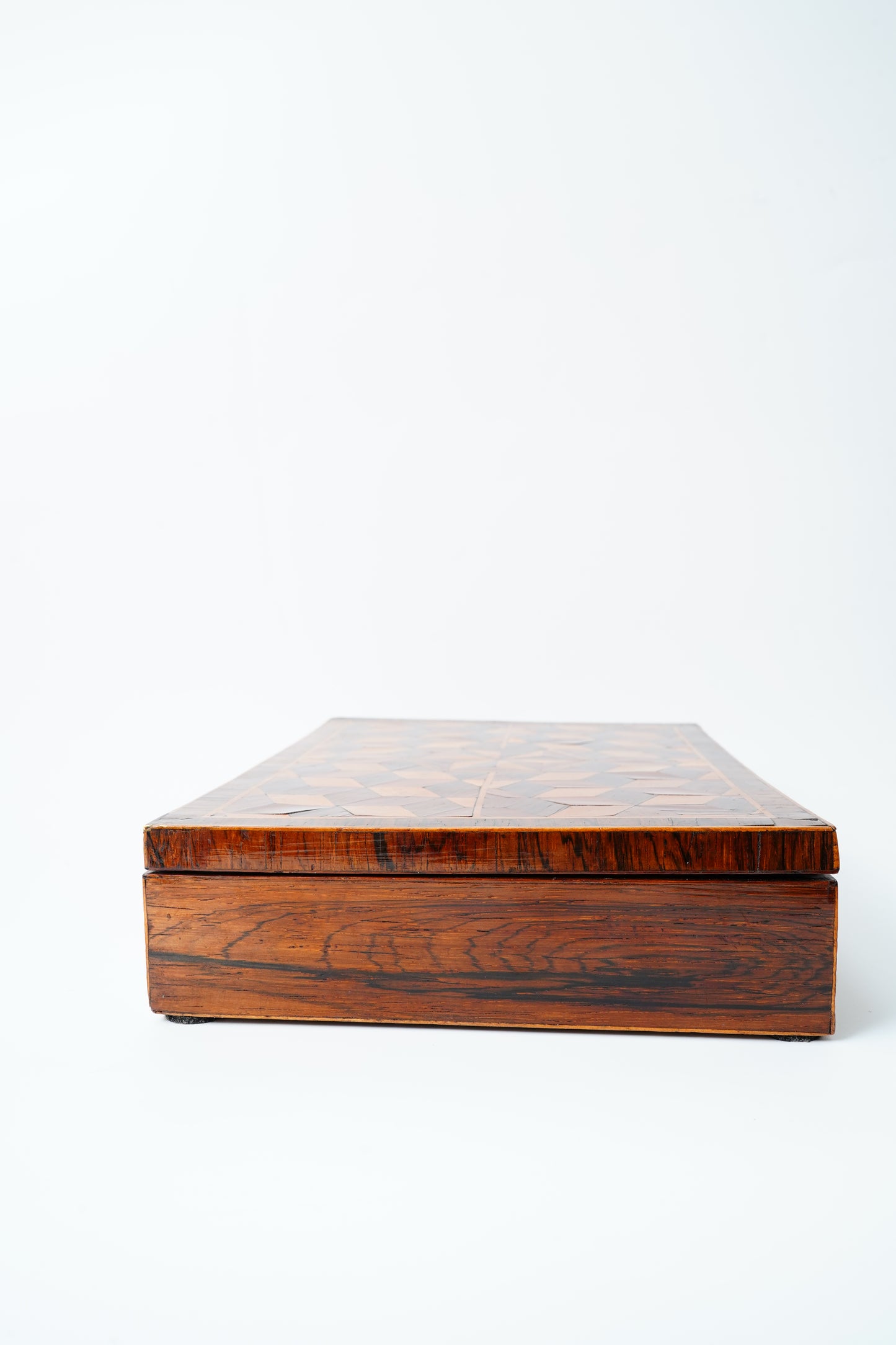 19th Century Antique Parquetry Inlaid Writing Box