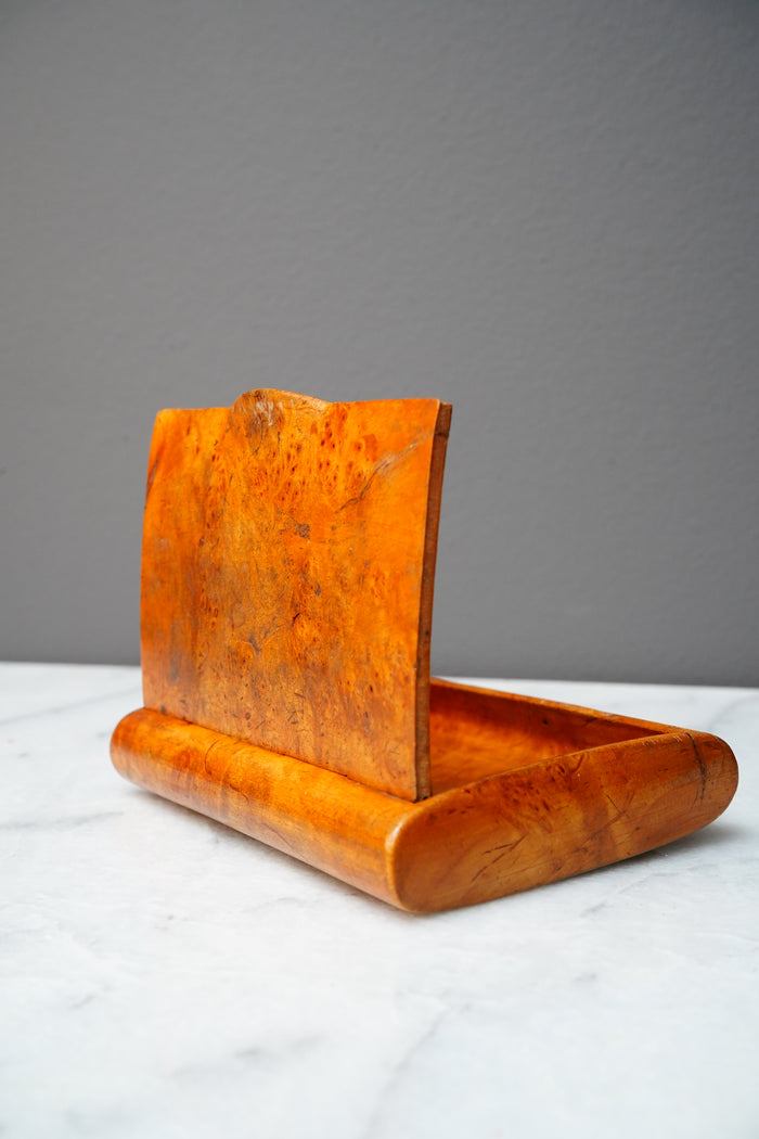 Antique Burr Walnut Pocket Card Case Box