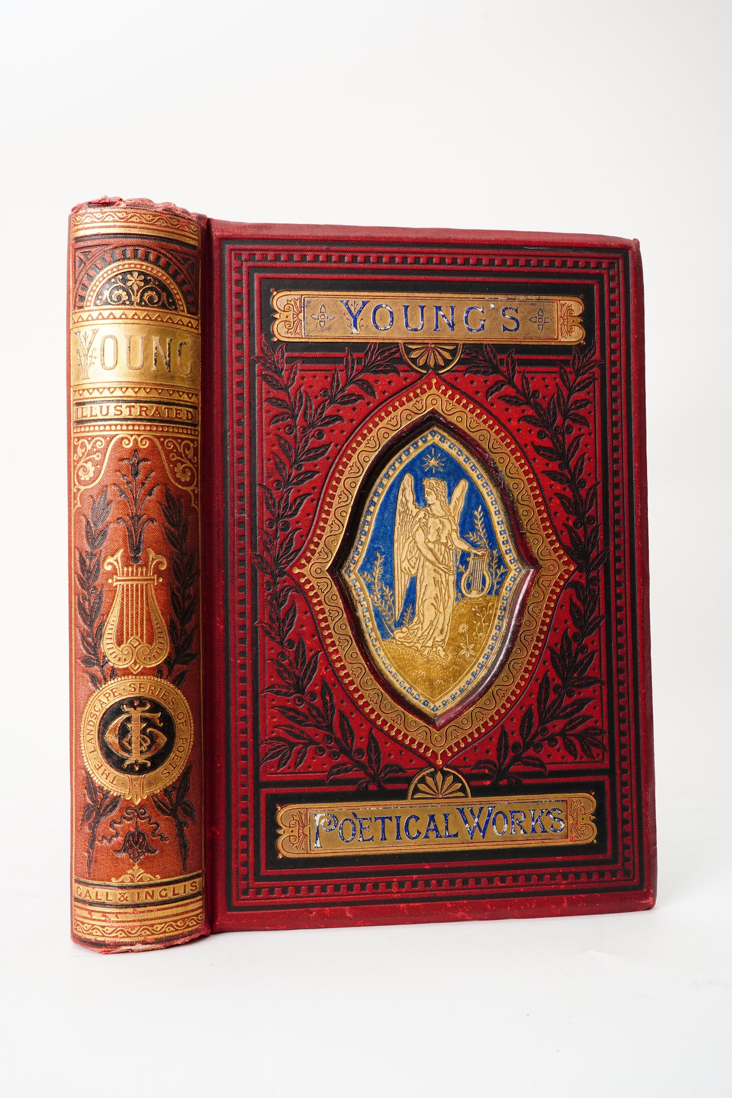 Antique Edward Young Poetical Works Illustrated Poetry Book