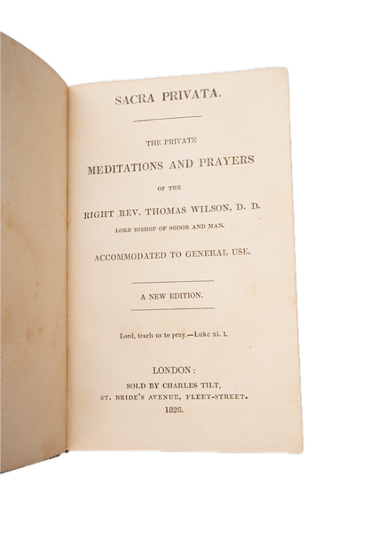 1826 Sacra Privata Thomas Wilson Miniature Leather Prayer Book