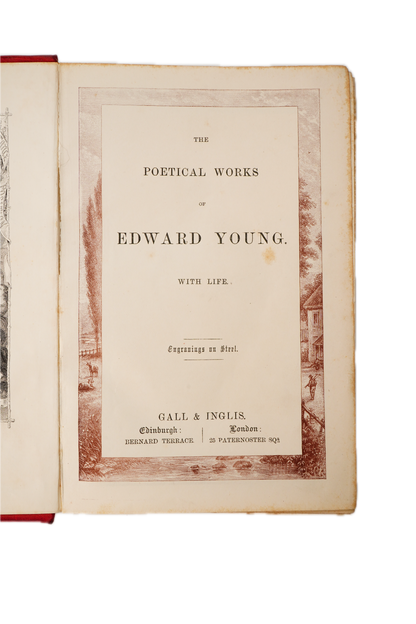 Antique Edward Young Poetical Works Illustrated Poetry Book