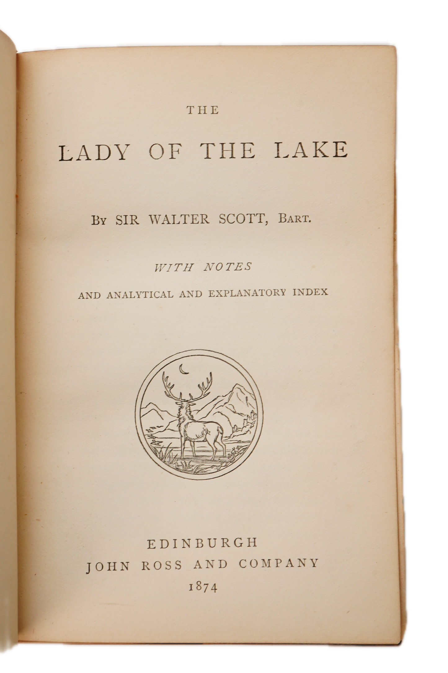 Antique Poetry Book Lady of the Lake Walter Scott Mauchline Binding
