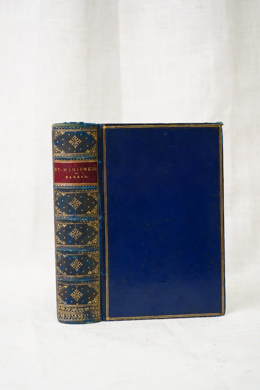 Antique St. Winifred's Blue Calf Bound Victorian School Novel, 1879