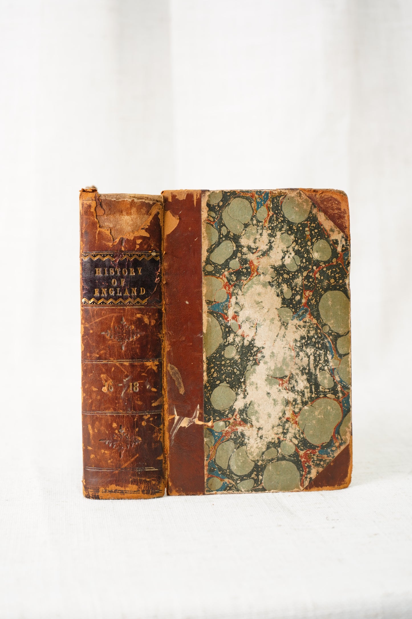 Antique History of England Three Volumes Half Calf Leather 1846