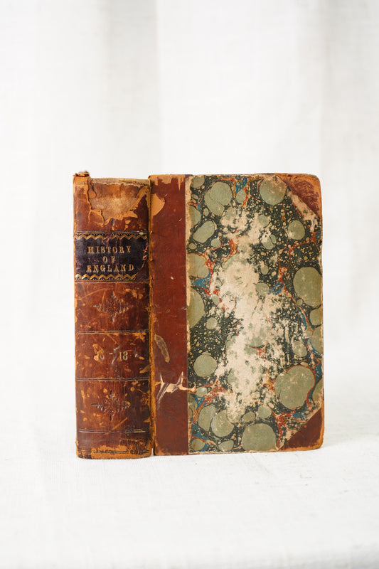 Antique History of England Three Volumes Half Calf Leather 1846