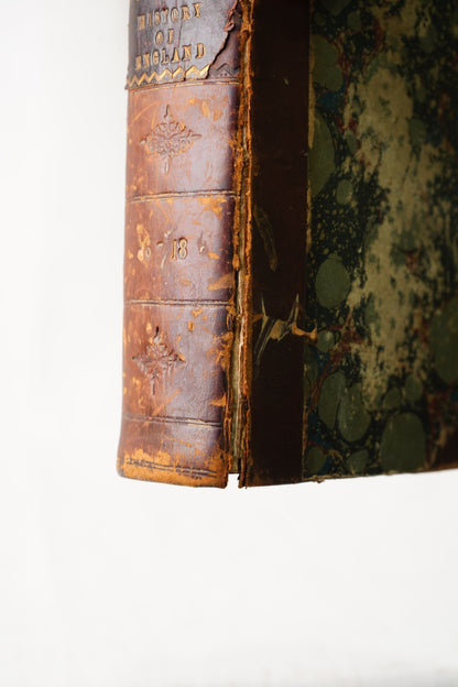 Antique History of England Three Volumes Half Calf Leather 1846