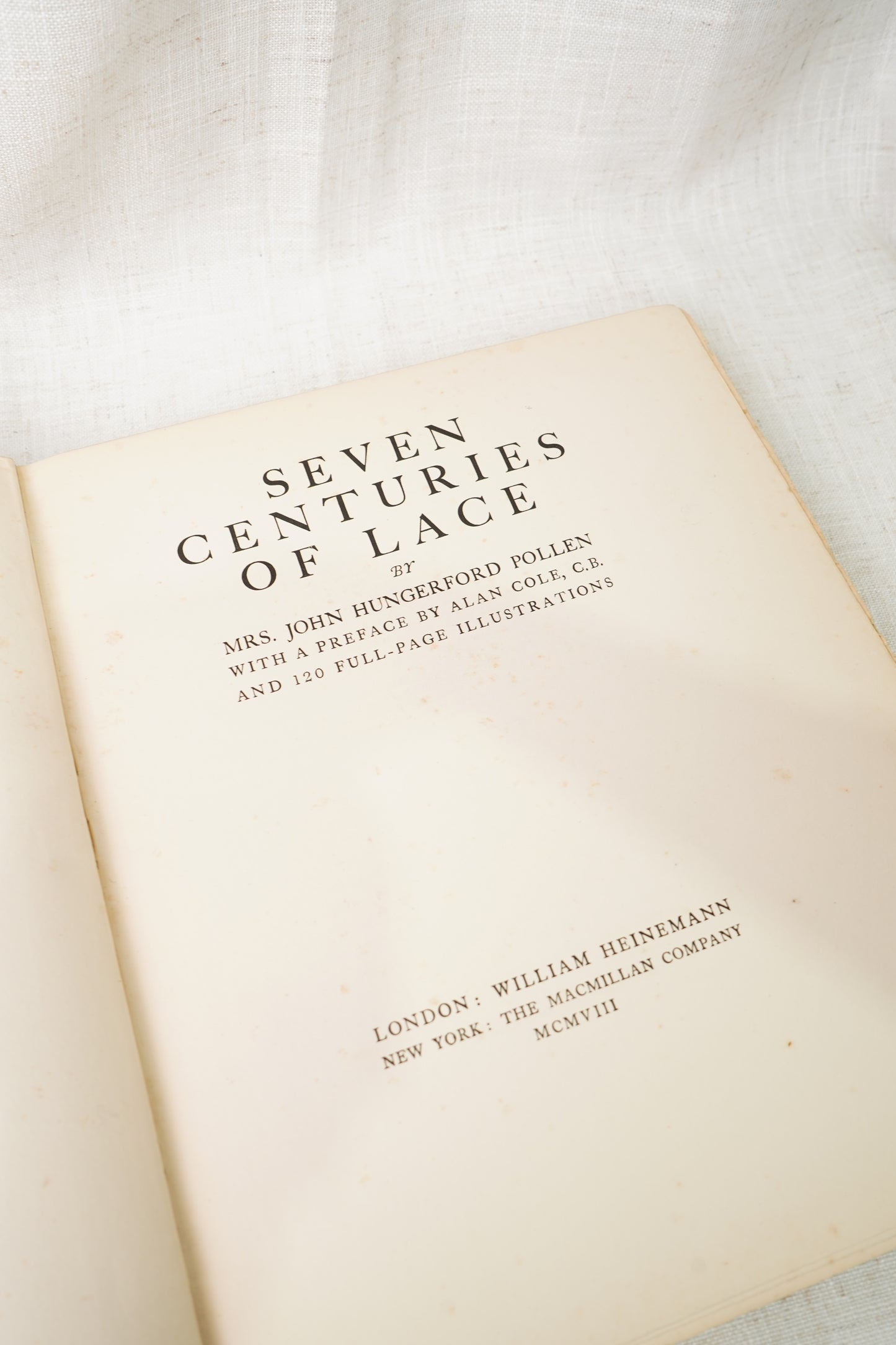 Antique Lace History Book, Seven Centuries of Lace, 1908