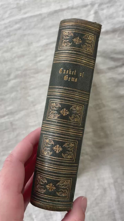 Casquet of Gems 1874 Antique Celluloid Poetry Book