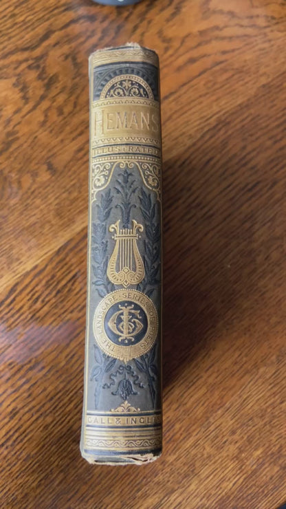 "The Poetical Works of Mrs. F. Hemans" Victorian Cloth Book