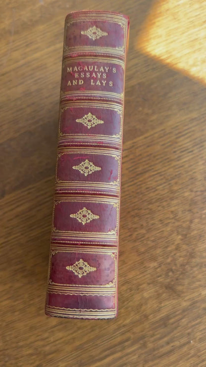 1907 "Lord Macaulay’s Essays and Lays of Ancient Rome" Red Full Leather Book