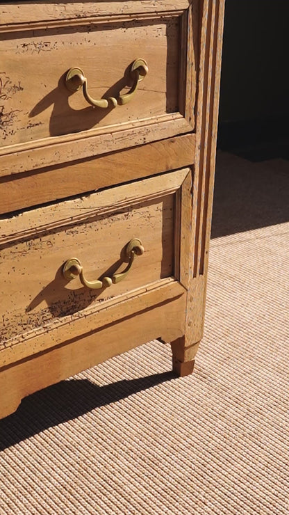Antique French Sandblasted Walnut Commode
