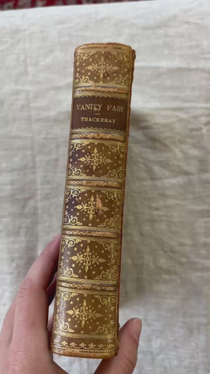 Thackeray Vanity Fair 1904 Smith Elder Antique Leather Prize Binding