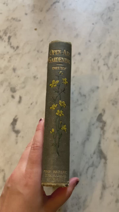 Victorian "Open Air Gardening: The Culture of Hearty Flowers, Fruits, Vegetables" Nature Green Cloth Book