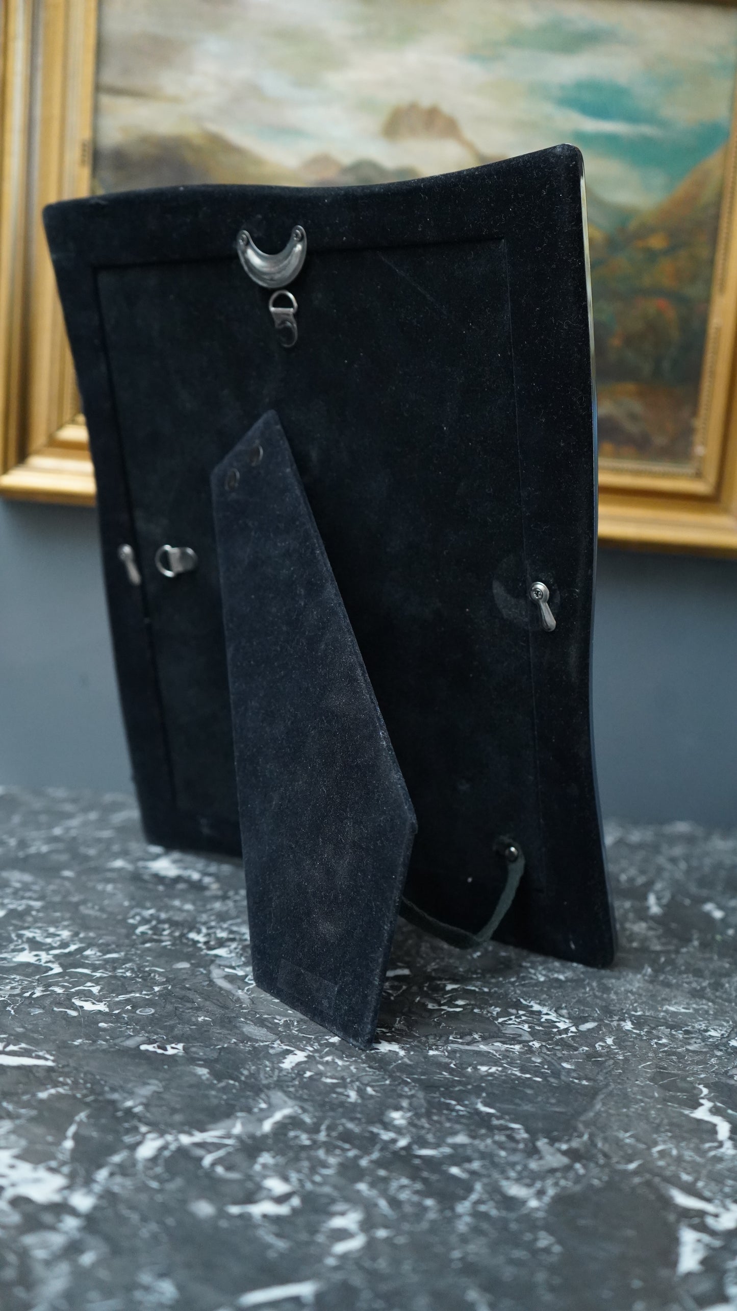 Late 20th Century Modernist Silver Plated Picture Frame with Curved Wave Design, Carr Silver-Plated Frame