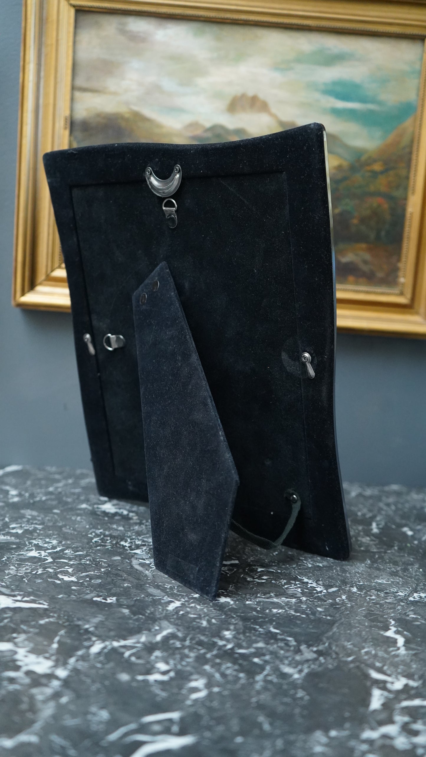 Late 20th Century Modernist Silver Plated Picture Frame with Curved Wave Design, Carr Silver-Plated Frame